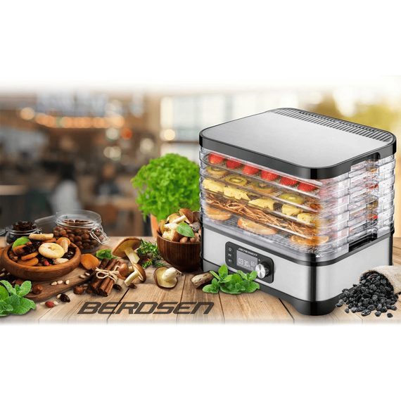 Deshidrator de alimente DacEnergy©, control temperatura 35-70°C, puterea 400 W, 5 tavi cu diametru de 32 x 25 cm, protectie la supraincalzire, capacitate 10l-poza 5-Dacenergy.ro