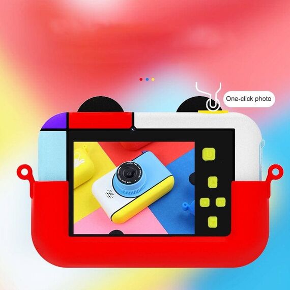 Camera foto/video pentru copii DacEnergy©, design Mickey Mouse, camera duala, jocuri, filtru creativ, ecran IPS de 2,4 inch, culoare rosu, Culoare: Rosu-poza 3-Dacenergy.ro