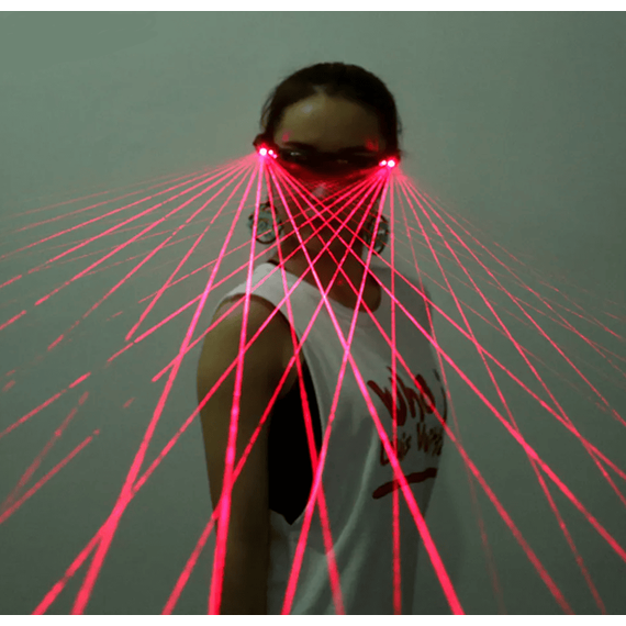 Ochelari reincarcati cu laser LED DacEnergy©, pentru petrecere, dans, festival, club, unisex, culoare rosu-poza 5-Dacenergy.ro