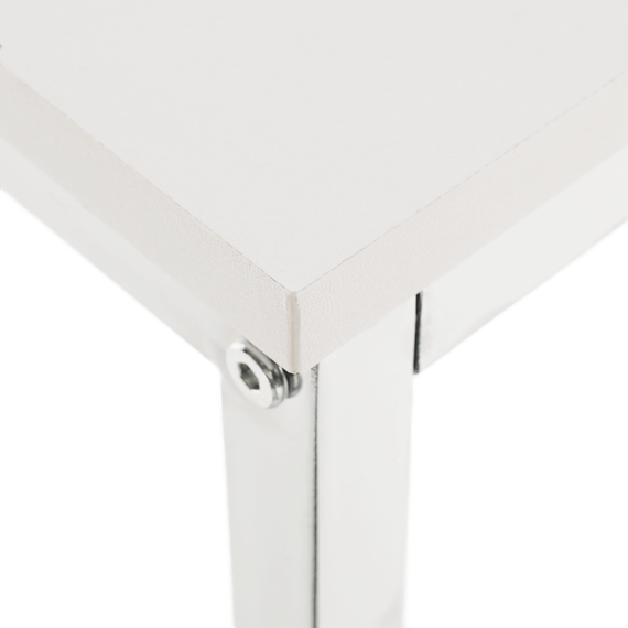 Consola de living DacEnergy©, design minimalist si modern, constructie din otel, blat MDF, 160 x 30 x 77 cm, crom si alb-poza 8-Dacenergy.ro