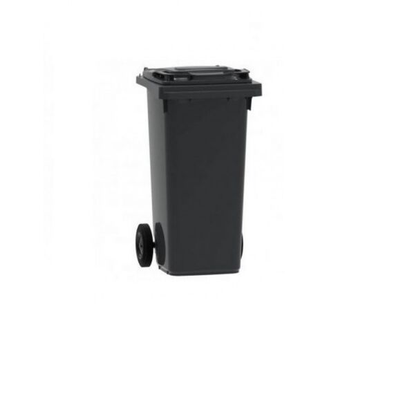 Pubela de inalta calitate DacEnergy©, plastic, cu capac, 2 roti, rezistenta UV si inghet, 60l, locas cip, gri inchis, 445x522x935 mm-Dacenergy.ro