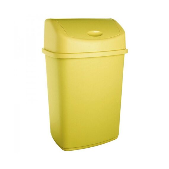 Cos de gunoi DacEnergy©, realizat din plastic, cu capac batant, capacitatea 55l, galben-Dacenergy.ro