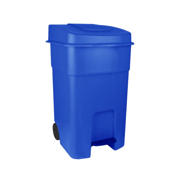 Pubela de gunoi  DacEnergy© din plastic, cu pedala si capac, 72 x 49 x 41 cm, 80 l, albastru-Dacenergy.ro