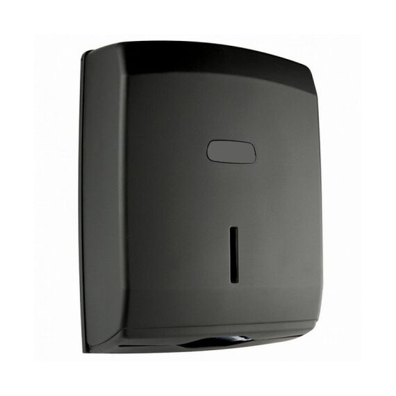 Dispenser prosoape hartie Z DacEnergy©, realizat din ABS, finisat cu vopsea cauciucata, fanta pentru vizualizarea prosoapelor ramase, 600 buc, negru-Dacenergy.ro