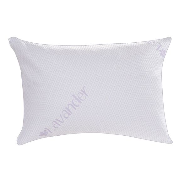 Perna, realizata din tricot tratat cu lavanda, umplutura din fulgi de spuma memory, efect anti-stres si anti-anxietate, alb si mov, 50x70 cm-Dacenergy.ro