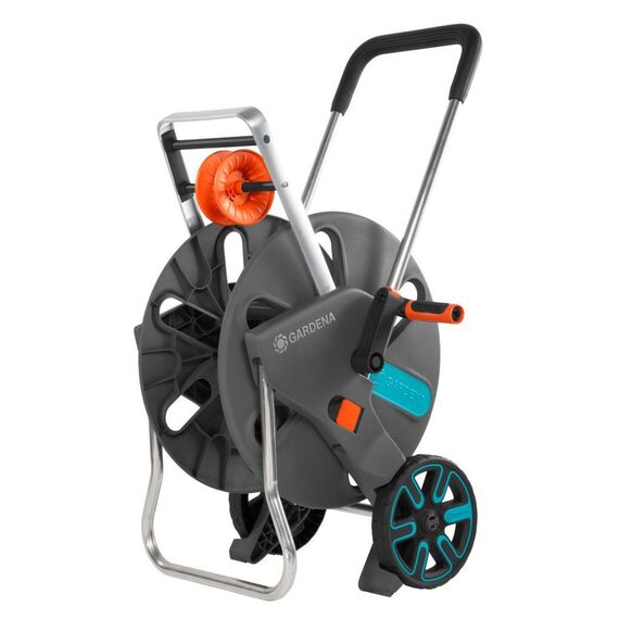 Carucior pentru furtun, din plastic si metal, cu roti de transport, dispozitiv anti-picurare-Dacenergy.ro