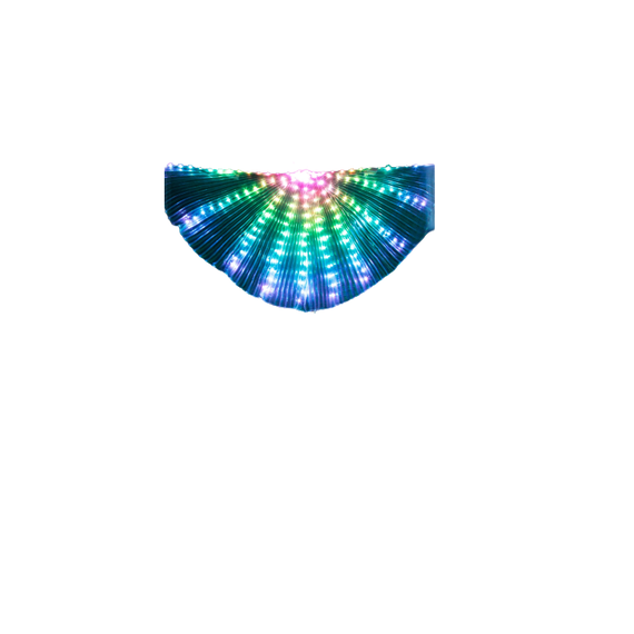 Aripi Led de dans DacEnergy©, pentru spectacol, control RGB, 12 culori, efecte de culori, tip paianjen, cu telecomanda-Dacenergy.ro