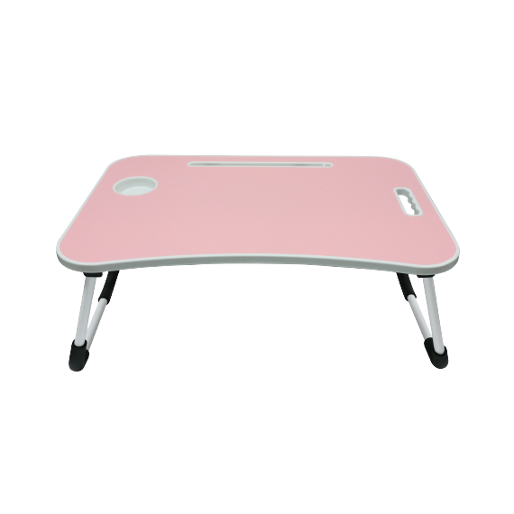 Masa pentru laptop DacEnergy©, 2 picioare din metal, blat din MDF, plianta, elemente din material plastic, 60 x 40 x 27 cm, roz-Dacenergy.ro