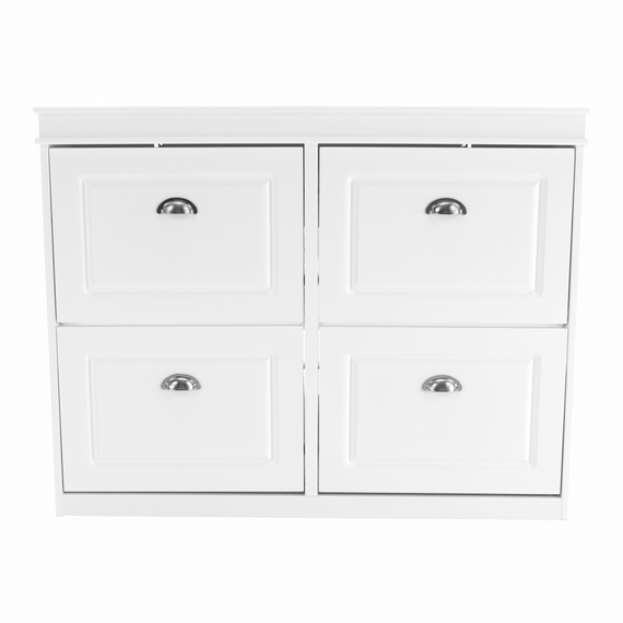 Pantofar DacEnergy©, realizat din MDF si PAL, 4 compartimente, 105 x 82,5 x 24 cm, finisaj alb-Dacenergy.ro
