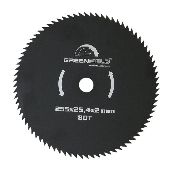 ​Disc motocoasa GreenField, pentru tuns iarba, realizat din otel, 80 dinti, 255 x 2 x 25.4 mm-Dacenergy.ro