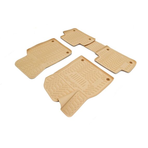 Set covoare cauciuc stil tavita DacEnergy©, compatibil Audi A4 B9, dupa anul 2015, bej-Dacenergy.ro