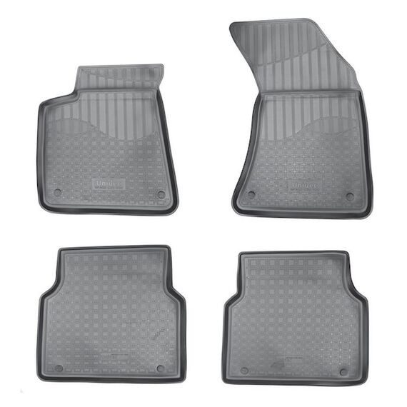 Set covoare cauciuc stil tavita DacEnergy©, compatibil AUDI A8 D4 4H 2010-2017, negru-Dacenergy.ro