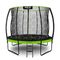 ​Trambulina de gradina , cu 3 picioare duble, scara metalica, plasa interna, intrarea in forma de L, cu fermoar si catarama, 252 cm, negru si verde, Culoare: Verde, Negru,  Diametru: 252 cm-Dacenergy.ro