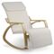 Scaun balansoar DacEnergy©, cadru din lemn si metal, tapiteria din bumbac, suport picioare reglabil, crem, Continut pachet	: 1 x Balansoar, Latime: 56 cm, Culoare: Alb-Dacenergy.ro