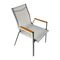 ​Scaun de gradina DacEnergy©, cadru din otel, spatar din material textil artificial, stivuibil, design modern, 61 x 56 x 90 cm, alb si stejar, Continut pachet	: 1 x Scaun, Latime: 56 cm, Culoare: Maro deschis, Alb-Dacenergy.ro