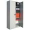 Dulap metalic, confectionat din metal, sistem de inchidere sus-jos, cu yala cu 2 chei, 2 usi, 4 polite, 90 x 40 x 180 cm, gri deschis, Greutate maxima suportata/polita: 35 Kg, Culoare: Gri, Inaltime: 180 cm, Lungime: 40 cm-Dacenergy.ro