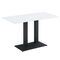 ​Masa de sufragerie bistro DacEnergy©, baza metalica in finisaj negru, blatul din DTD laminat, 120 x 60 x 75 cm, alb, Culoare: Alb, Negru-Dacenergy.ro