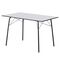 ​Masa dining DacEnergy©, fabricat din MDF, patru picioare negre metalice, design clasic, 4 persoane, 120 x 75 x 75 cm, alba, Culoare: Alb, Negru-Dacenergy.ro