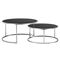 Set 2 masute de cafea DacEnergy©, baza din otel, blatul mesei MDF in decor negru cu desen din lemn, 90 x 46 cm, argintiu si negru, Culoare: Argintiu, Negru-Dacenergy.ro