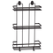 Etajera baie, din otel, design modern, montaj pe perete, cu suruburi, 3 rafturi, 30 x 13 x 52 cm, negru, Culoare: Negru, Inaltime: 52 cm-Dacenergy.ro