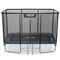 Trambulina dreptunghiulara de gradina, materiale rezistente la UV, cadru din otel galvanizat, scara confortabila si sigura, cu fermoar si catarama, 244 × 366 cm, Lungime: 366 cm, Culoare: Albastru, Negru-Dacenergy.ro